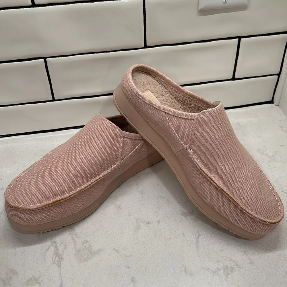 Sperry Moc-Sider Mule Canvas Hemp 10M Blush Pink Casual Slip On Comfortable NWOT